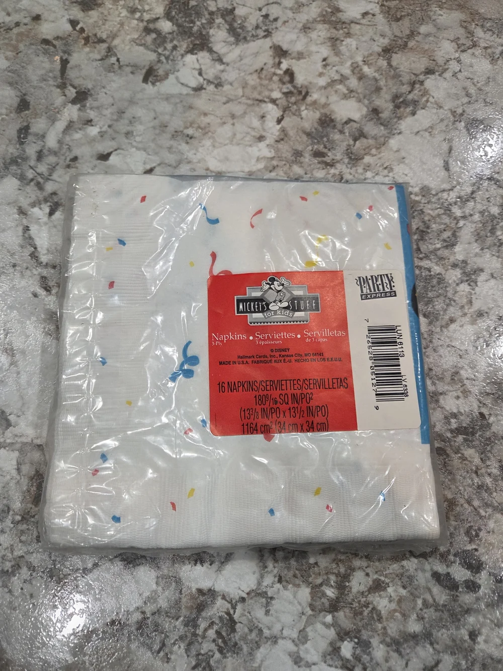 16ct Vintage Hallmark Disney Mickey & Minnie Happy Birthday Paper Napkins Sealed